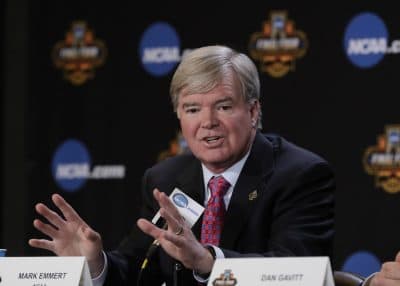 Peter May writes that NCAA President Mark Emmert should immediately send out a statement saying the organization...will continue not to have its events in North Carolina, a state that codifies discrimination. Pictured: Emmert answers a question at a news conference on March 30, 2017, in Glendale, Ariz. (Matt York/AP)