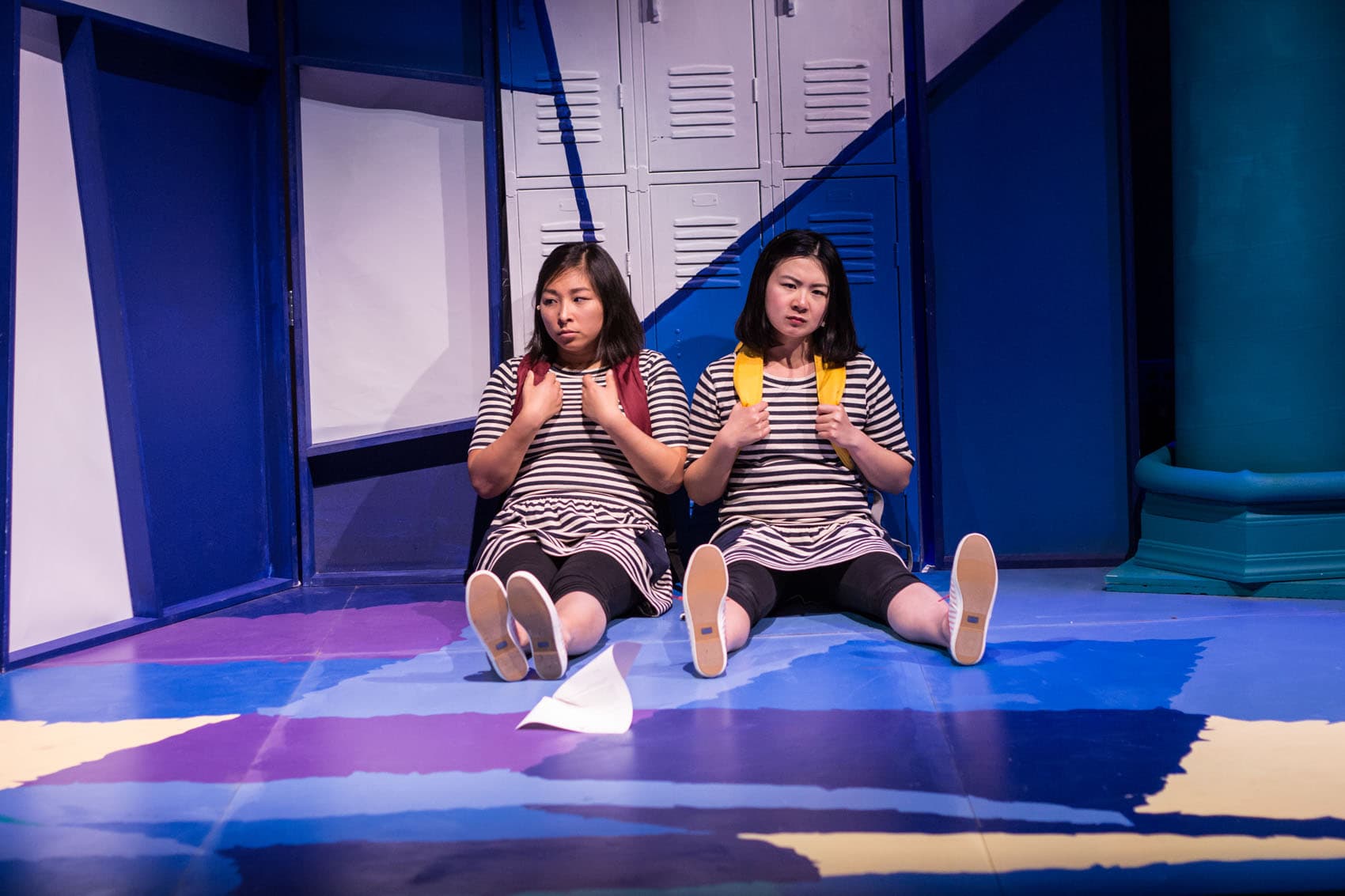 Kim Klasner, as M, and Khloe Alice Lin, as L, in Company One's production of &quot;peerless.&quot; (Courtesy Paul Fox/Company One)