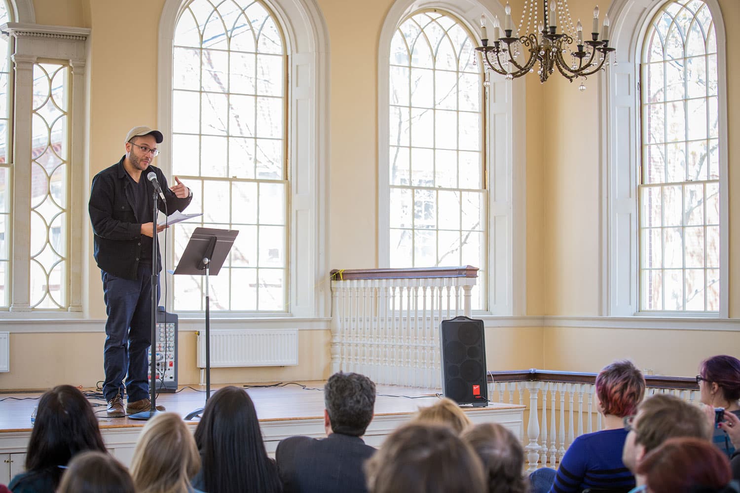 A previous year's Massachusetts Poetry Festival event at Salem’s Old Town Hall. (Courtesy Massachusetts Poetry Festival.)