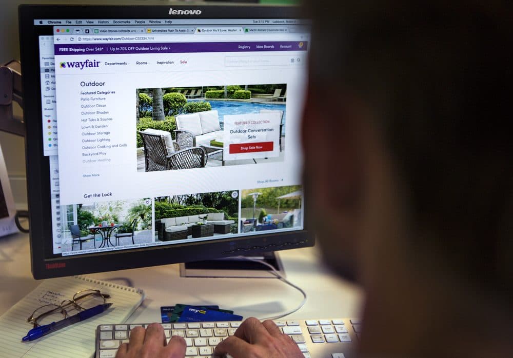 &quot;[W]e believe the proper solution is for the federal law to change in a way that actually has every state collecting from every online retailer,&quot; said Wayfair CEO Niraj Shah. (Jesse Costa/WBUR)