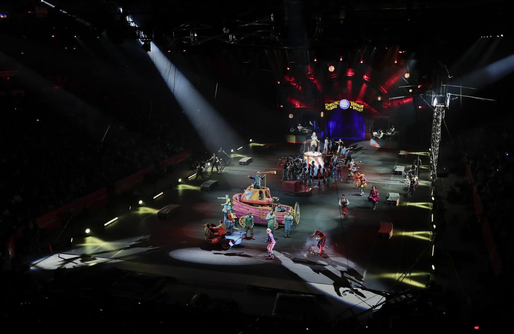 The red unit of Ringling Bros. and Barnum & Bailey circus opens a show on May 7 in Providence, R.I. (Julie Jacobson/AP)