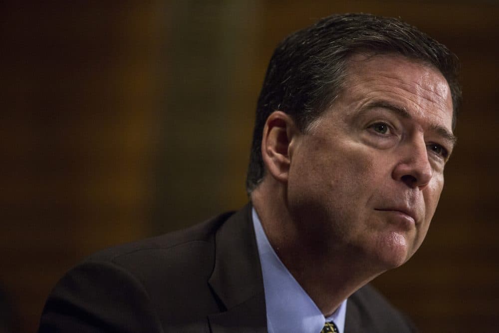 Then-Director of the Federal Bureau of Investigation, James Comey, testifies in front of the Senate Judiciary Committee during an oversight hearing on the FBI on Capitol Hill May 3, 2017, in Washington, D.C. (Zach Gibson/Getty Images)