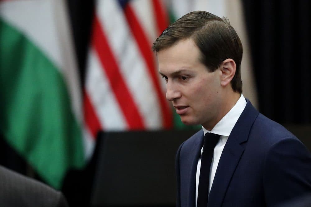 President Trump's senior adviser Jared Kushner is seen during a welcome ceremony at the presidential palace in the West Bank city of Bethlehem on May 23, 2017. (Thomas Coex/AFP/Getty Images)