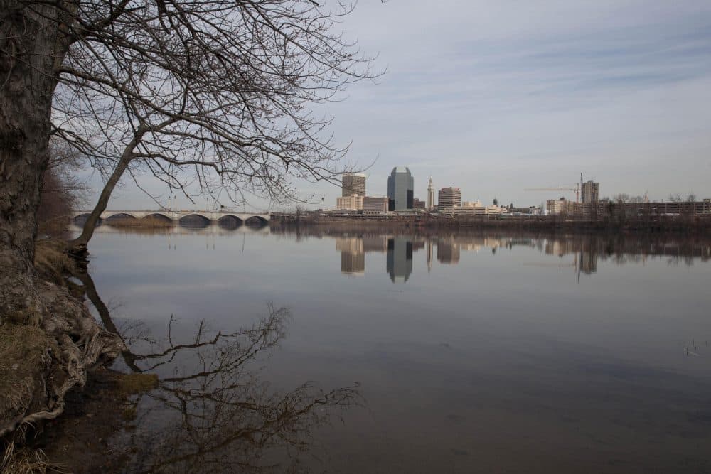 The Connecticut River at Springfield, Mass. in April. (Courtesy Ryan Caron King/NENC)