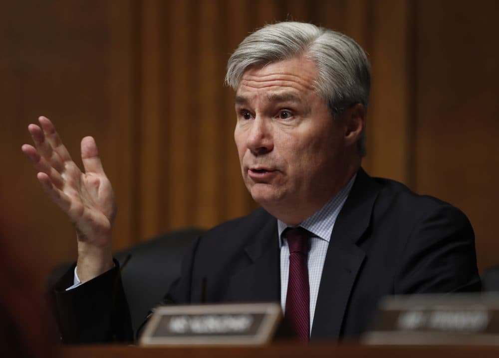Senate Judiciary Committee member Sen. Sheldon Whitehouse, D-R.I. questions FBI Director James Comey as he testifies on Capitol Hill Wednesday. (Carolyn Kaster/AP)