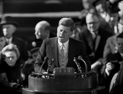President John F. Kennedy delivers his inaugural address after taking the oath of office on Jan. 20, 1961. (AP File Photo)