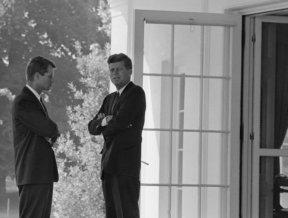 President John F. Kennedy, right, confers with his brother Attorney General Robert F. Kennedy at the White House on Oct. 1, 1962 during the buildup of military tensions between the U.S. and the Soviet Union that became Cuban missile crisis. (AP)