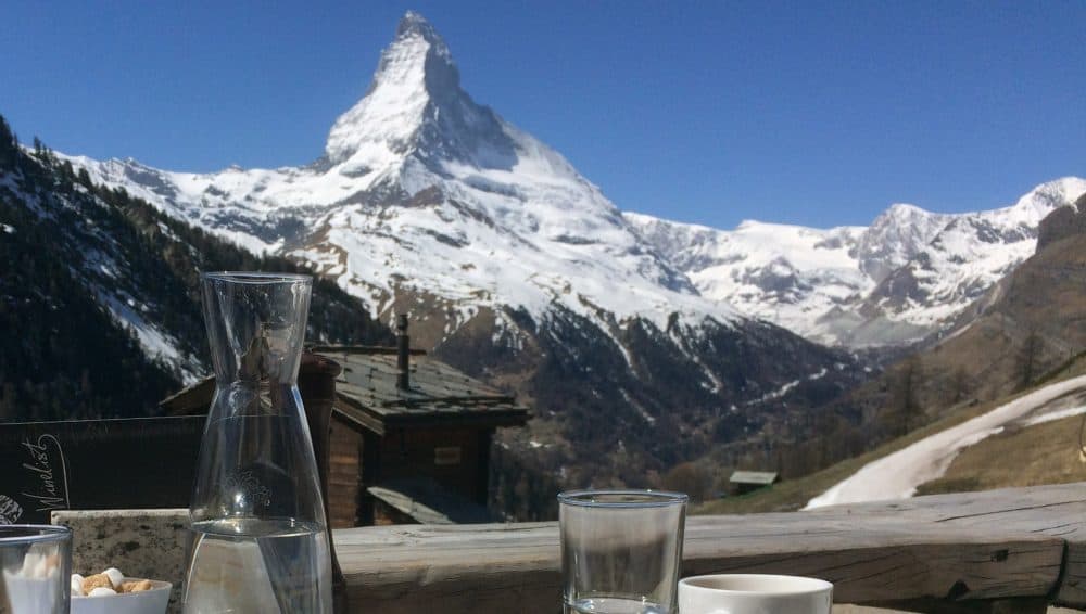 A view of the Matterhorn over a meal. (Courtesy of Daniel Osborn)
