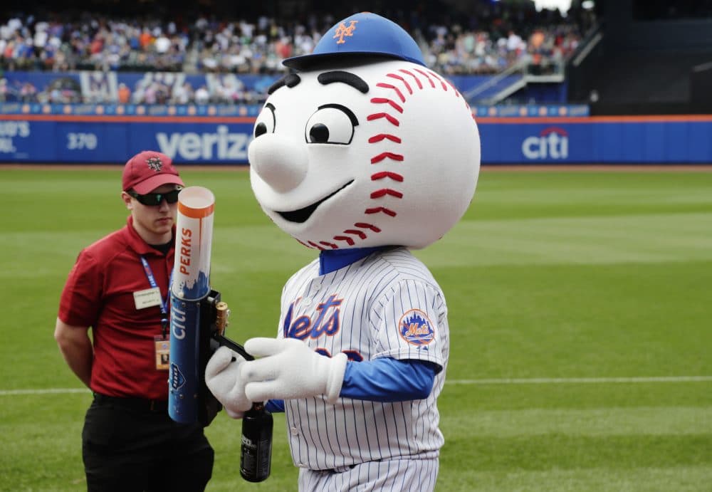 Despite Mr. Met's mean streak on Wednesday night, the Mets have decided to only reassign the employee in the costume, not fire him altogether. (Frank Franklin II/AP)
