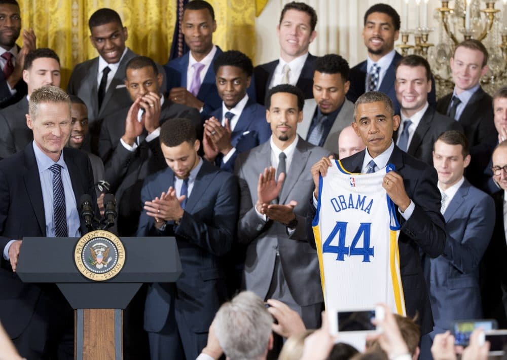 The Golden State Warriors visited the White House after their NBA Finals win in 2015. Will they be back this year? (Pablo Martinez Monsivais/AP)
