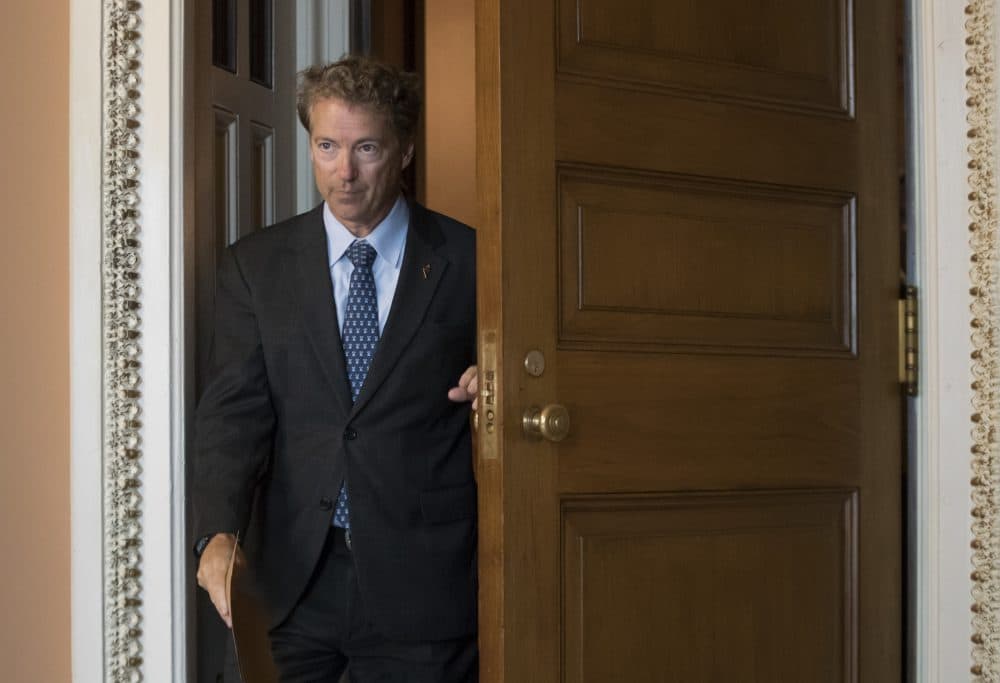 Sen. Rand Paul, R-Ky., leaves a closed-door meeting where Senate Majority Leader Mitch McConnell, R-Ky., announced the release of the Republican health care bill, the party's long-awaited attempt to scuttle much of President Obama's Affordable Care Act, at the Capitol in Washington, Thursday, June 22, 2017. (J. Scott Applewhite/AP)