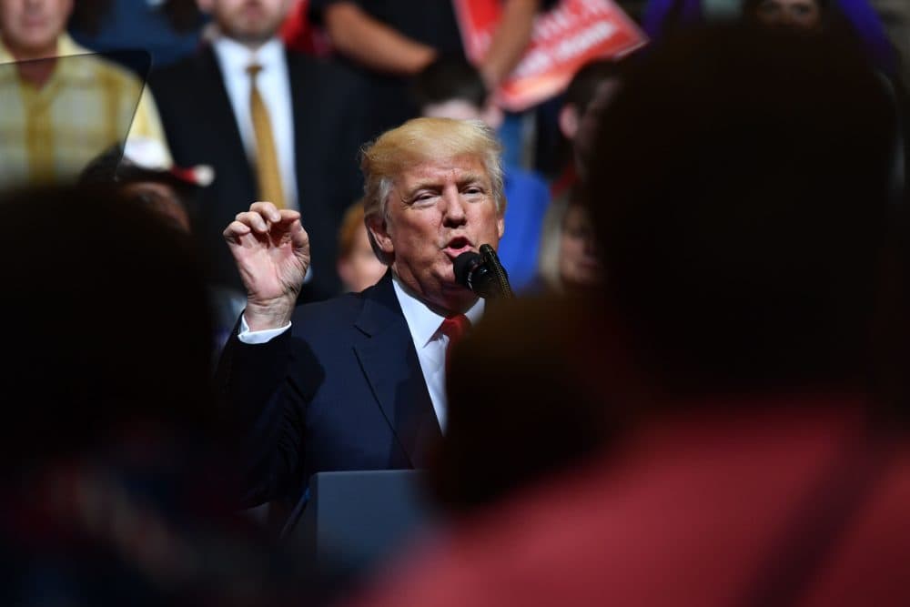 President Trump speaks at a rally on June 21, 2017, in Cedar Rapids, Iowa. (Nicholas Kamm/AFP/Getty Images)