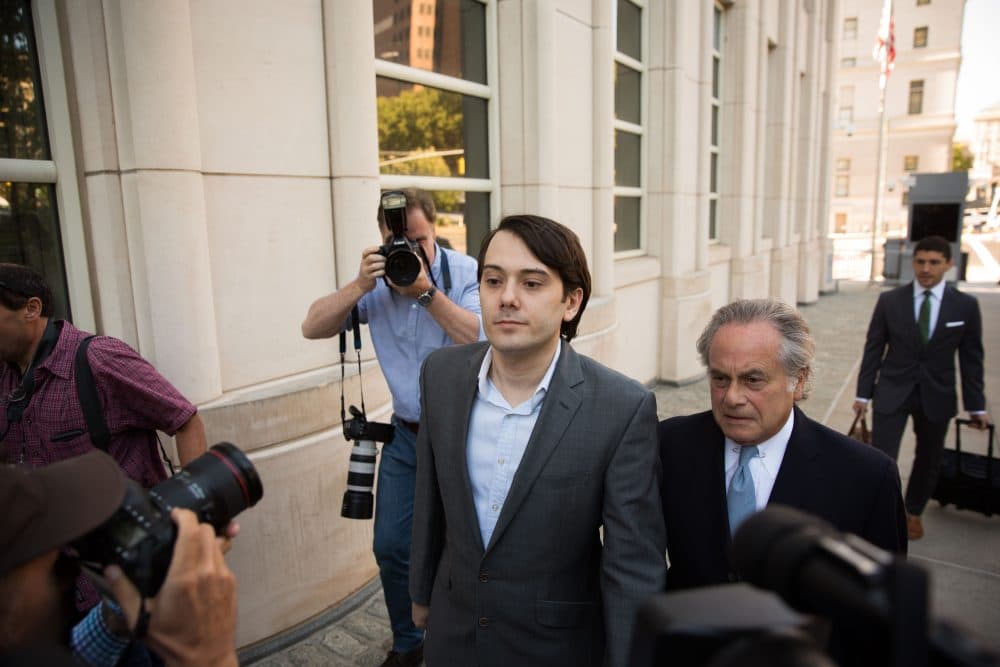 Martin Shkreli arrives at Brooklyn Federal Court on the first day of his securities fraud trial on June 26, 2017 in Brooklyn, N.Y. (Kevin Hagen/Getty Images)