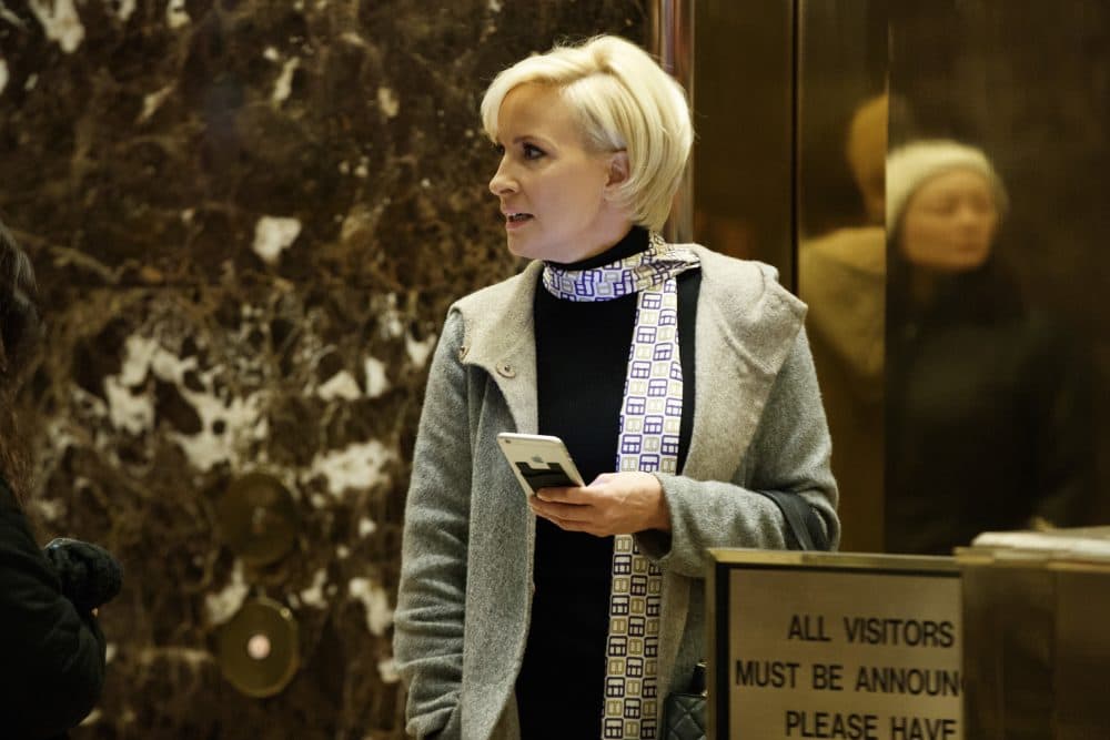 Mika Brzezinski waits for an elevator in the lobby at Trump Tower, Tuesday, Nov. 29, 2016, in New York. (Evan Vucci/AP)
