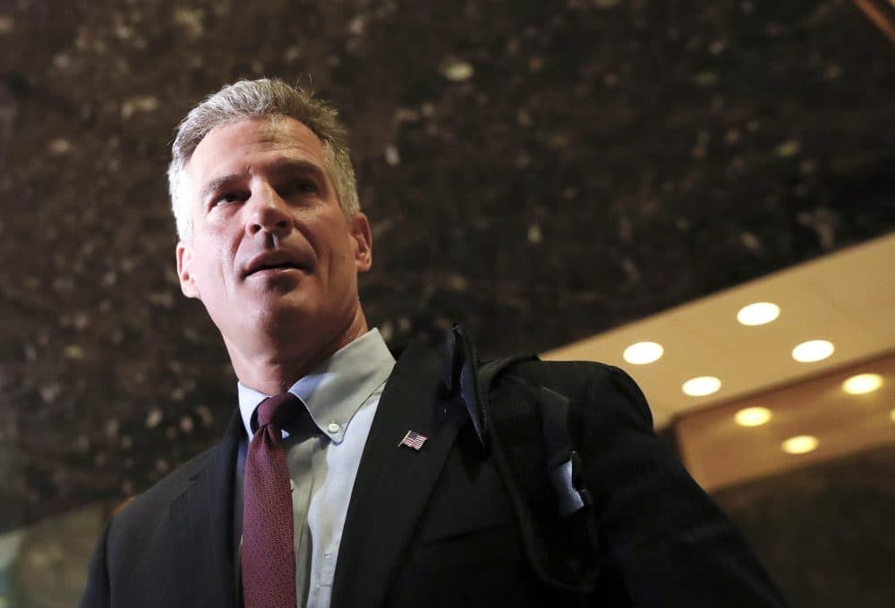 In this 2016 file photo, former Massachusetts Sen. Scott Brown talks with media at Trump Tower in New York. The Senate on Thursday confirmed Brown as U.S. ambassador to New Zealand. (Carolyn Kaster/AP)