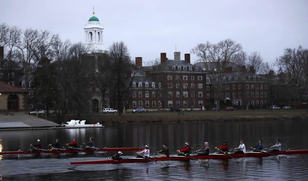 The university has sent a disturbing message about second chances, due process and the swift and sudden nature of thought policing, writes Joanna Weiss. In this photo, rowers paddle down the Charles River near the campus of Harvard University in Cambridge, Mass., Tuesday, March 7, 2017. (Charles Krupa/ AP)