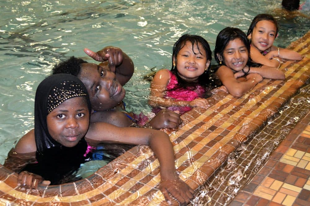 Students from Lynda Siegel's ESL class are learning water safety through a free course at the Greater Burlington YMCA. (Courtesy Doug Bishop/YMCA)