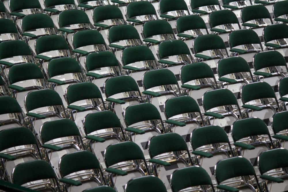 Chairs set up for a graduation ceremony. (Katie Montgomery/Unsplash)