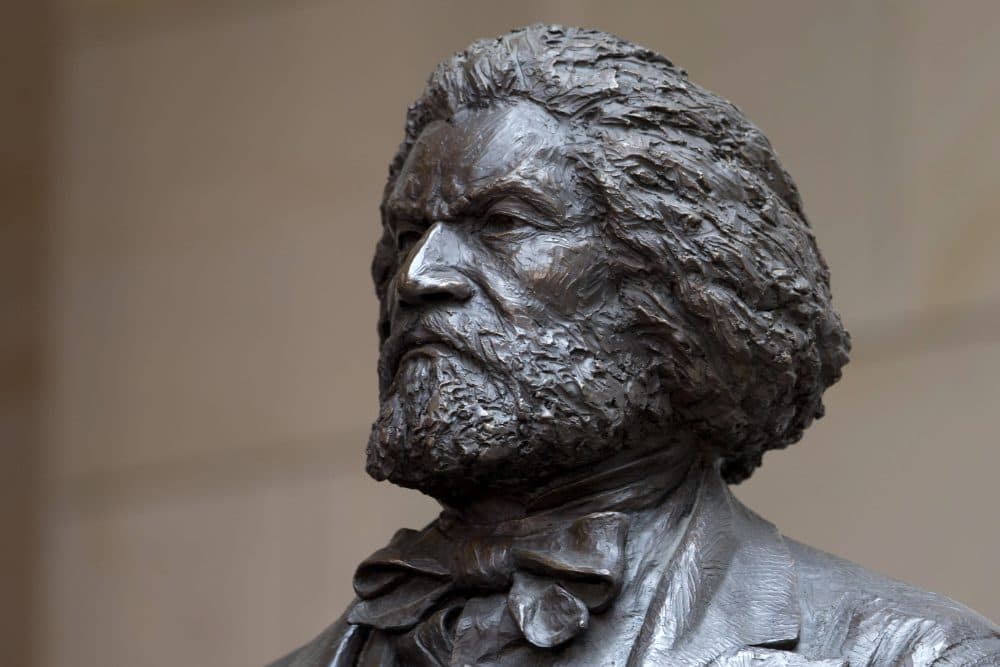 A bronze statue of Frederick Douglass in the Emancipation Hall of the United States Visitor Center on Capitol Hill in Washington, D.C. (Carolyn Kaster/AP)