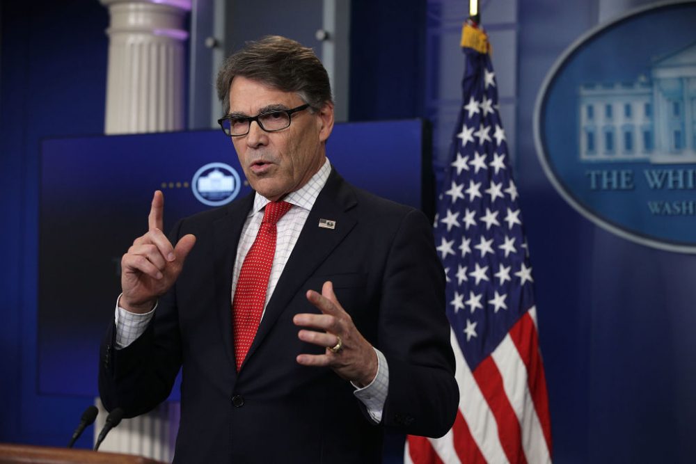 U.S. Secretary of Energy Rick Perry speaks during a White House daily briefing at the James Brady Press Briefing Room of the White House June 27, 2017 in Washington. (Alex Wong/Getty Images)