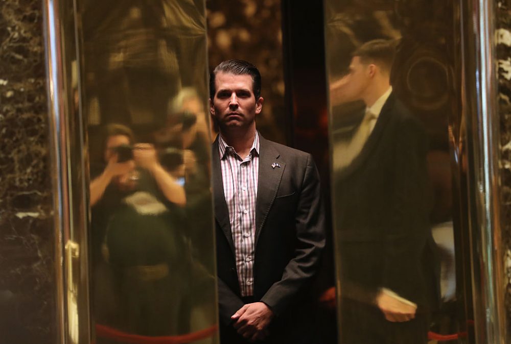 Donald Trump Jr. arrives at Trump Tower on January 18, 2017 in New York City. (John Moore/Getty Images)