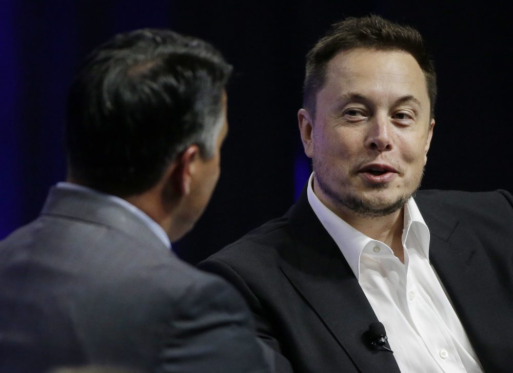 Tesla and SpaceX CEO Elon Musk responds to a question by Nevada Republican Gov. Brian Sandoval on the third day of the National Governors Association's meeting Saturday, July 15, 2017, in Providence, R.I. (Stephan Savoia/AP)