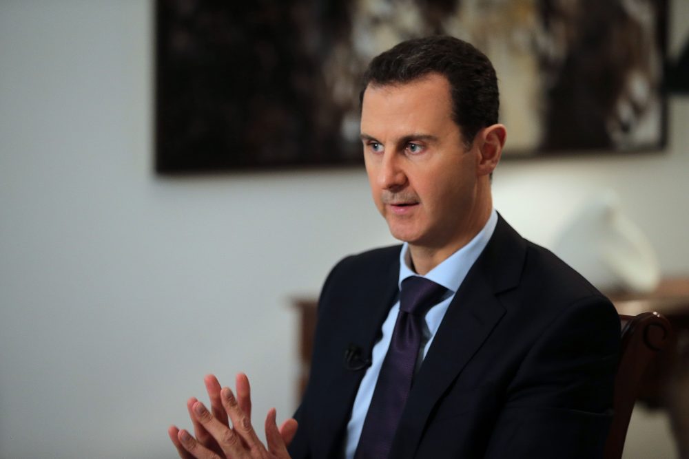 Syrian President Bashar al-Assad during an interview in the capital Damascus in 2016. (Joseph Eid/AFP/Getty Images)