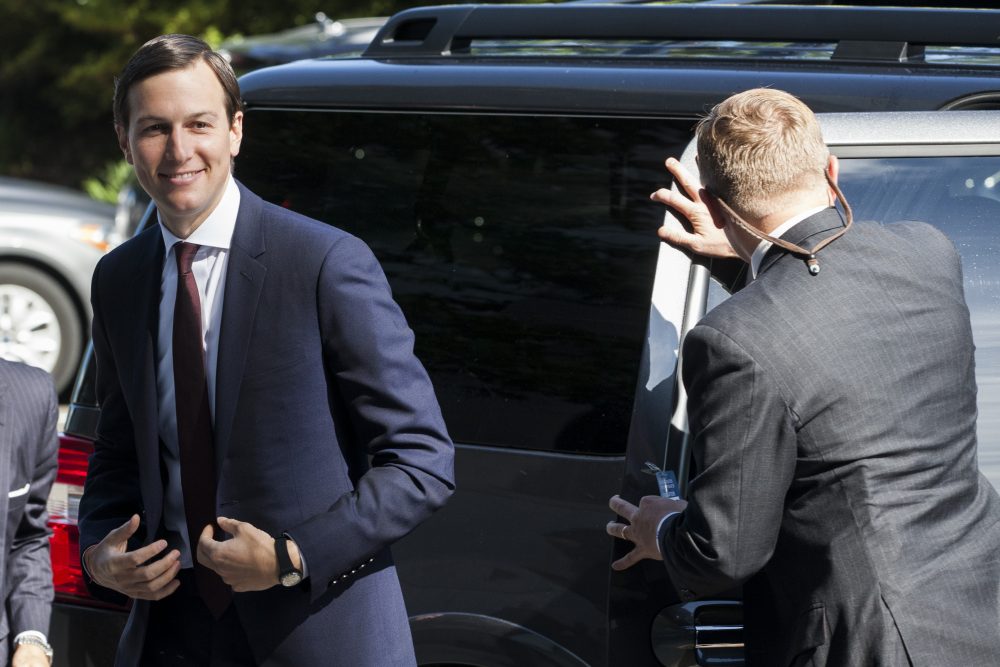 Jared Kushner, President Trump's senior adviser and son-in-law, arrives on Capitol Hill in Washington, D.C., on July 24, 2017, to testify before the Senate Intelligence Committee. (Zach Gibson/AFP/Getty Images)