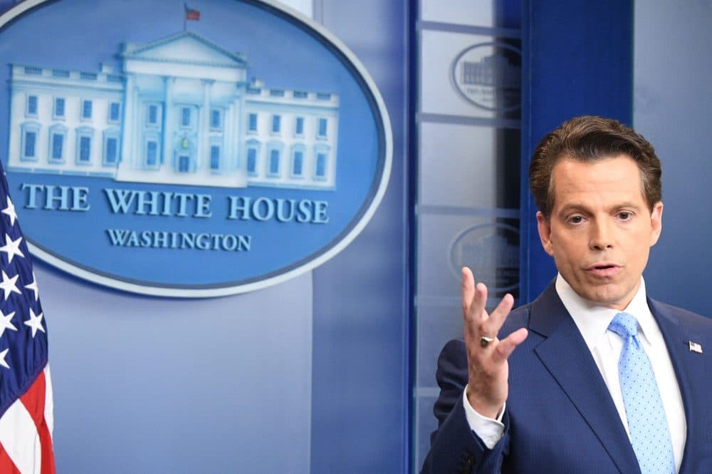 Anthony Scaramucci, named President Trump's new White House communications director, speaks during a press briefing at the White House in Washington, D.C., on July 21, 2017. (Jim Watson/AFP/Getty Images)