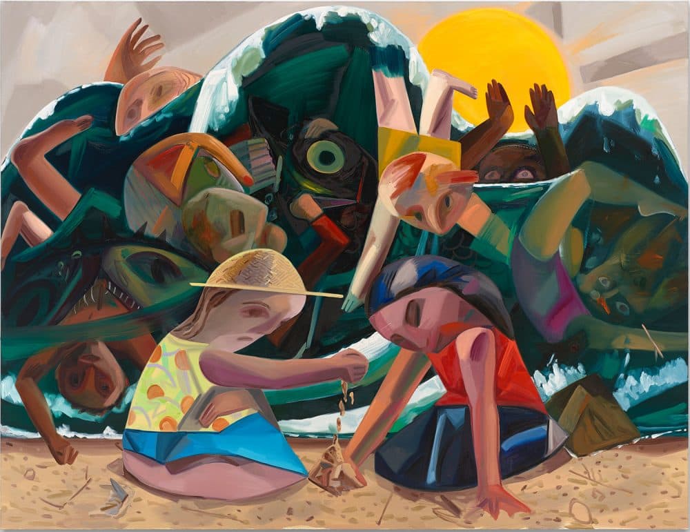 Dana Schutz's 2016 painting &quot;Big Wave,&quot; which is featured in her ICA exhibition. (Courtesy the artist and Petzel, New York)