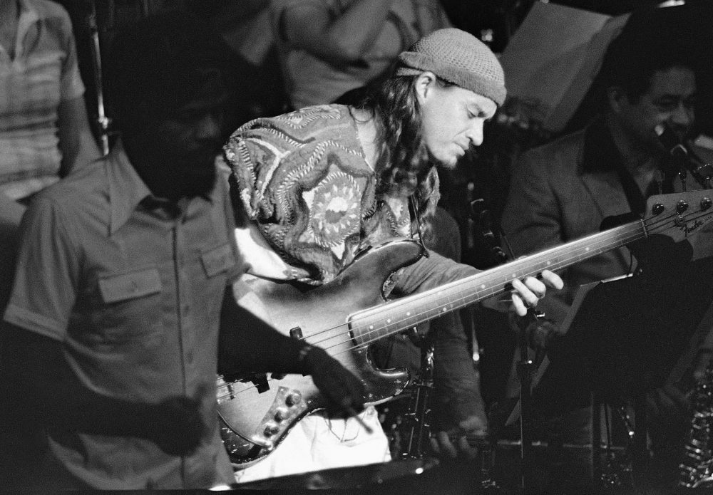 Jaco Pastorius performs at Avery Fisher Hall in New York on June 28, 1982. The Jaco Pastorius Big Band performed Word of Mouth at Lincoln Center in conjuction with the Kool Jazz Festival. (Rene Perez/AP)