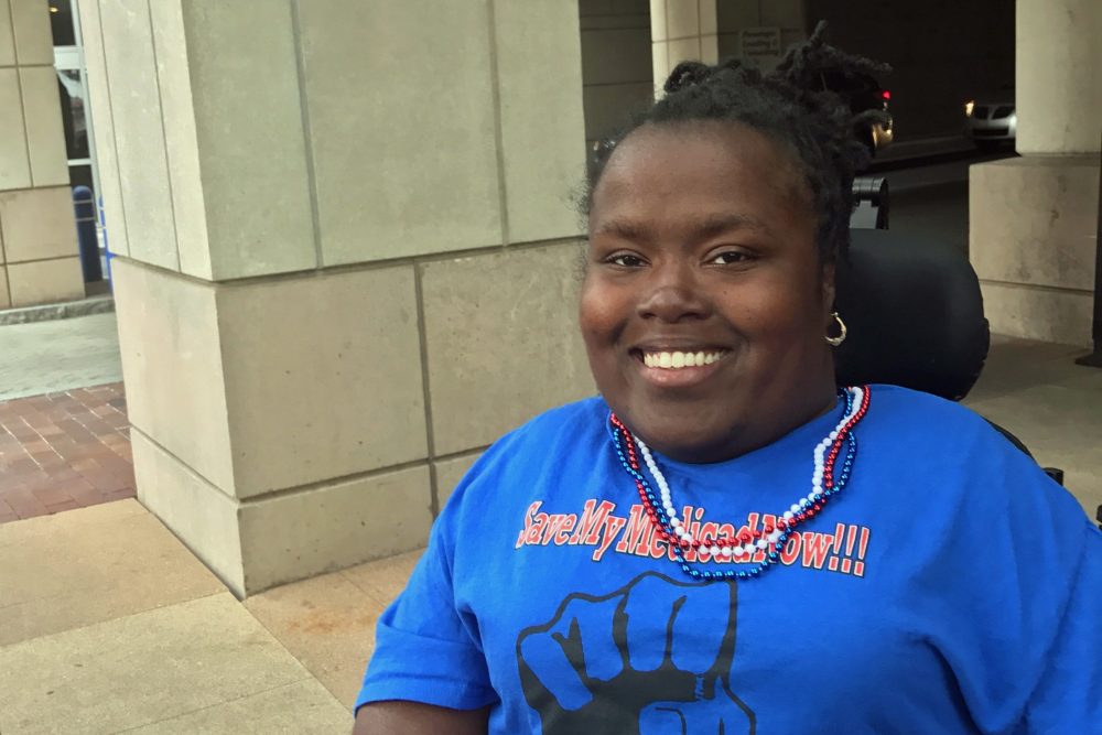 Latoya Maddox, a 33-year-old Medicaid recipient who's also a member of ADAPT, one of the groups organizing protests of the Republican health care plan. (Courtesy)