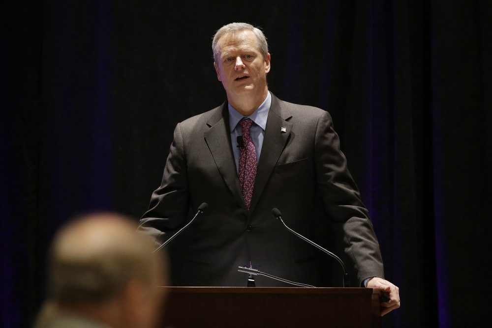 Massachusetts Republican Gov. Charlie Baker at the National Governor's Association meeting earlier in July in Providence, R.I. (Stephan Savoia/AP)