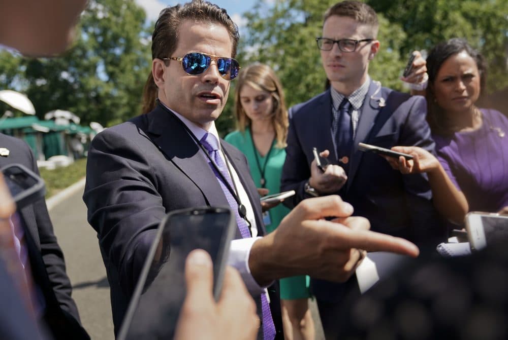 White House communications director Anthony Scaramucci speaks to members of the media at the White House in Washington, Tuesday, July 25, 2017. (Pablo Martinez Monsivais/AP)