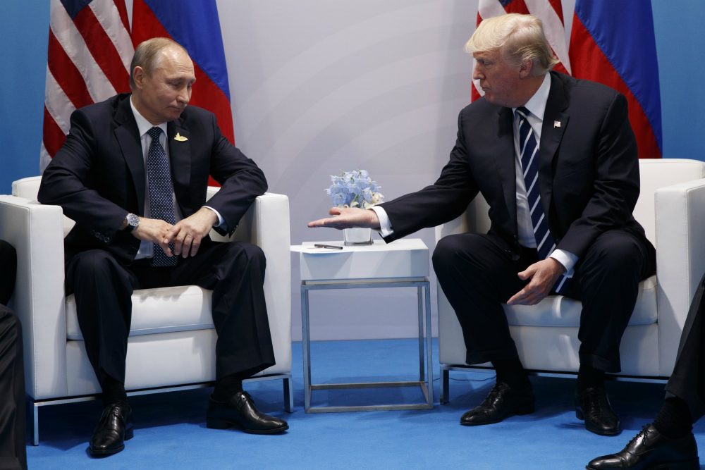 President Donald Trump meets with Russian President Vladimir Putin at the G20 Summit at the G20 Summit, Friday, July 7, 2017, in Hamburg. (Evan Vucci/ AP)