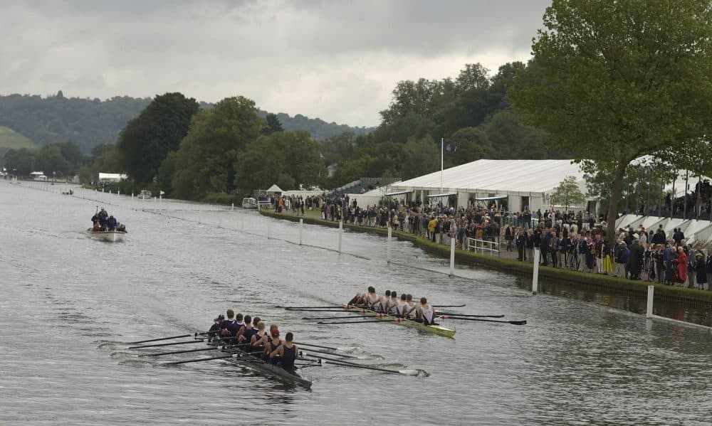 Yale rowers in the lead at 2002's Henley Regatta. Danzinger could only dreaming of competing there. (Julian Herbert/Getty Images)