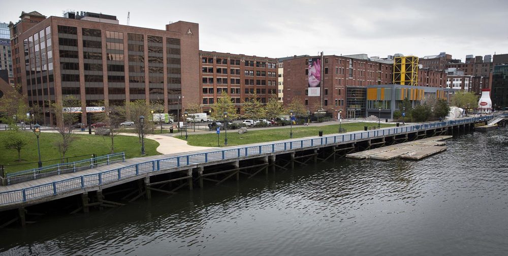 Children's Wharf Park, next to the Children's Museum, will be remodeled and renamed Martin's Park, honoring Martin Richard, the youngest victim killed in the Boston Marathon bombing in 2013. (Robin Lubbock/WBUR)