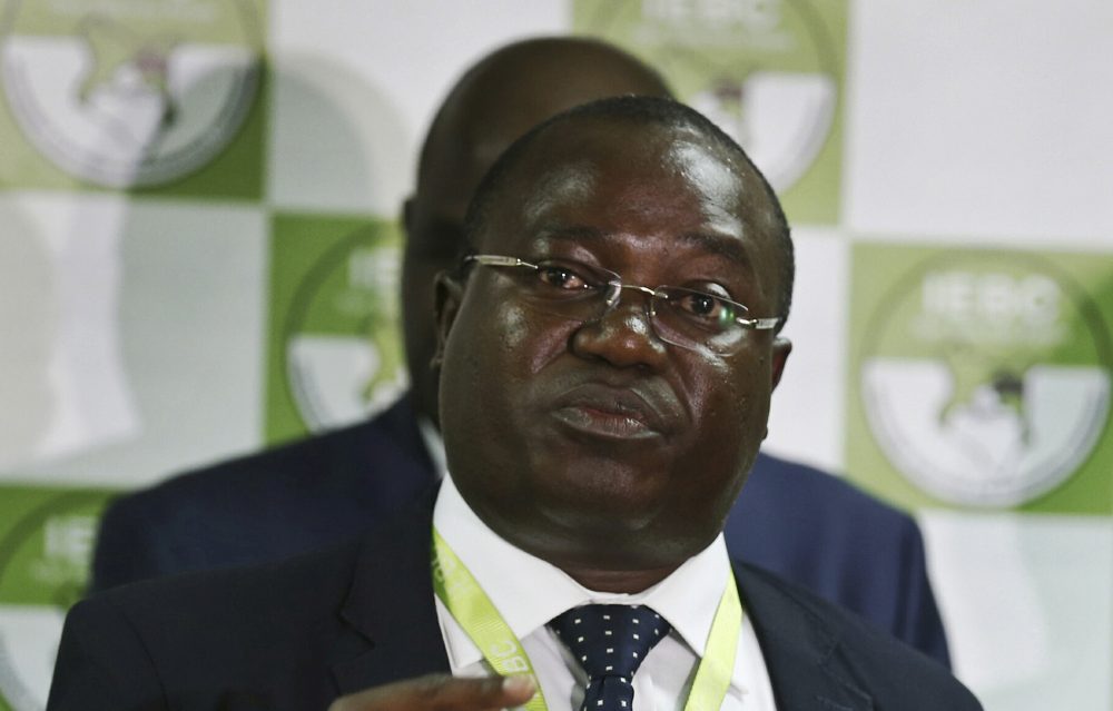 In this photo taken Thursday, July 6, 2017, Christopher Msando, an information technology official for Kenya's electoral commission, speaks at a press conference in Nairobi, Kenya. Msando, an official crucial to running Kenya's presidential election next week, has been found tortured and killed, the electoral commission chairman said Monday, July 31, 2017, as concerns grew that the East African nation's vote again would face dangerous unrest. (AP Photo)