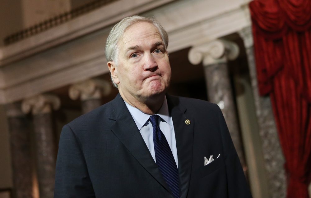 Alabama's new Sen. Luther Strange (R-Ala.) walks following a mock swearing-in ceremony on Capitol Hill on Feb. 9, 2017 in Washington, D.C. (Mario Tama/Getty Images)