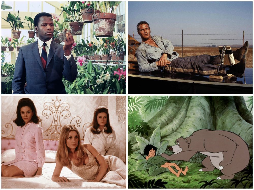 Stills from the 1967 films &quot;In the Heat of the Night,&quot; &quot;Cool Hand Luke,&quot; &quot;Valley of the Dolls&quot; and &quot;Jungle Book.&quot; (Courtesy MFA)