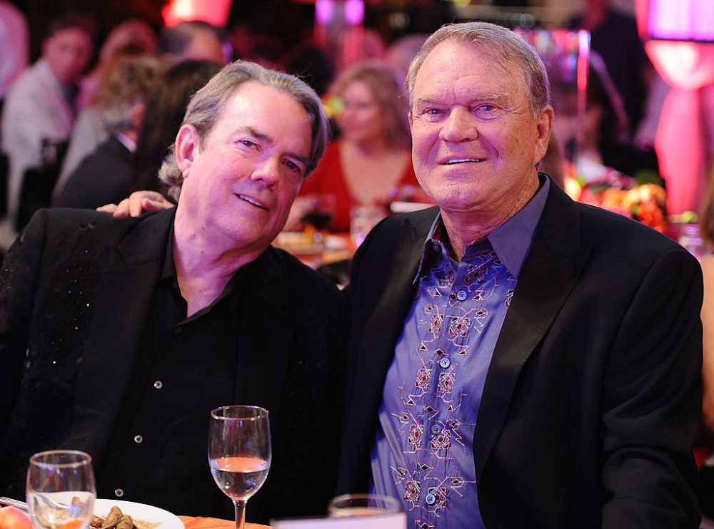 Jimmy Webb (left) and Glen Campbell attend Jane Seymour's second annual Open Hearts Foundation Celebration held at a private residency on April 21, 2012 in Malibu, Calif. (Angela Weiss/Getty Images For The Open Hearts Foundation)