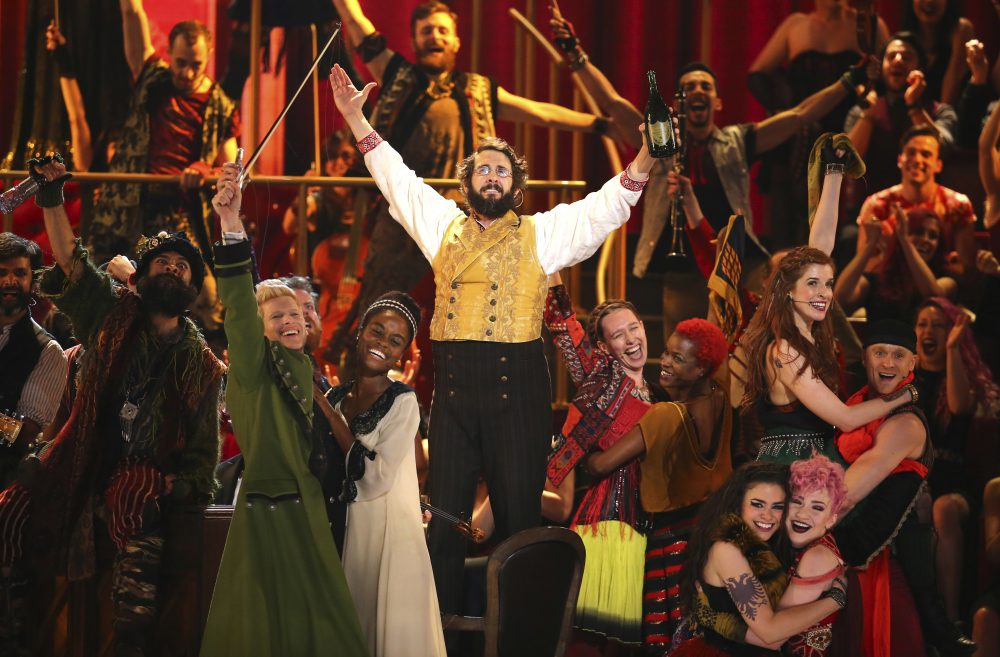 Josh Groban and the cast of &quot;Natasha, Pierre & the Great Comet of 1812&quot; perform at the 71st annual Tony Awards on Sunday, June 11, 2017, in New York. (Michael Zorn/Invision/AP)