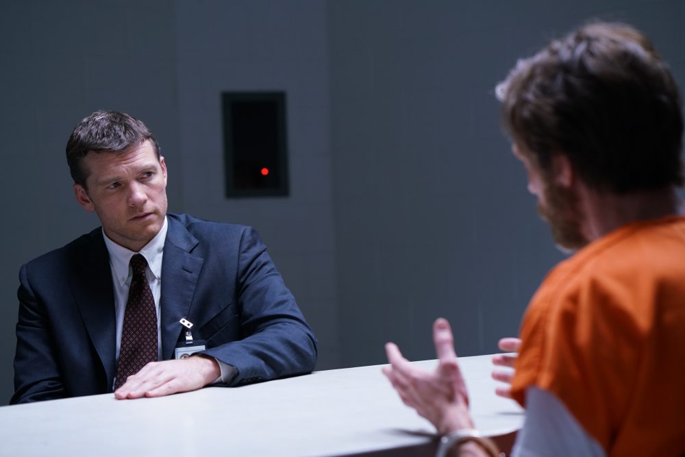 Sam Worthington as Jim Fitzgerald and Paul Bettany as Ted Kaczynski in an image from the Discovery Channel series &quot;Manhunt: Unabomber.&quot; (Courtesy Discovery Channel)