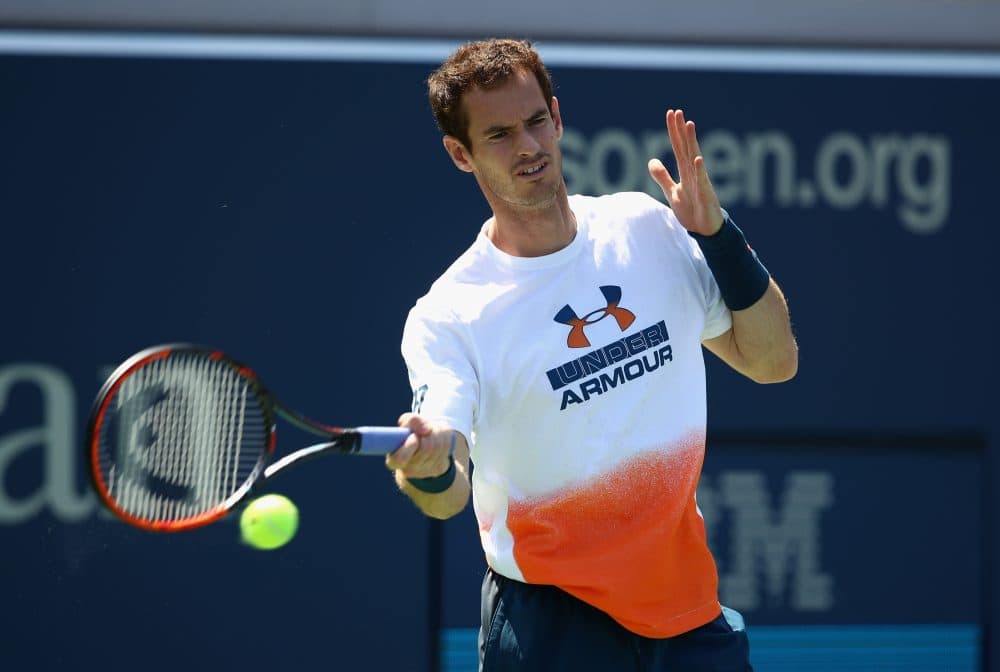 Andy Murray of Great Britain in action during a practice session prior to the U.S. Open Tennis Championships on August 26, 2017 in New York City. Murray has withdrawn from the tournament. (Clive Brunskill/Getty Images)