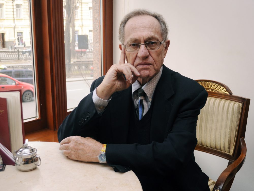 Alan Dershowitz, a professor at Harvard Law School, poses for a picture at a hotel in Kiev, Ukraine, on April 11, 2011. (Sergei Chuzavkov/AP)