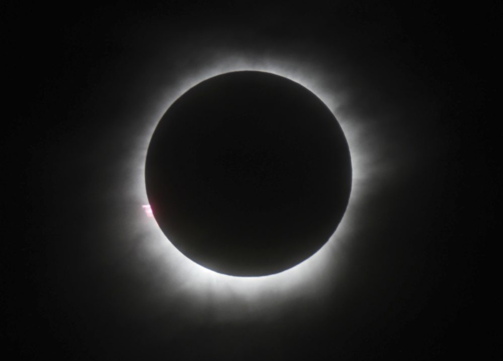 A total solar eclipse is seen March 9, 2016, in Belitung, Indonesia. (AP)