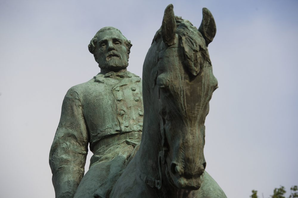 The statue of Confederate Army of Northern Virginia Gen. Robert E. Lee stands in Emancipation Park in Charlottesville, Va., Friday, Aug. 18, 2017. (Cliff Owen/AP)
