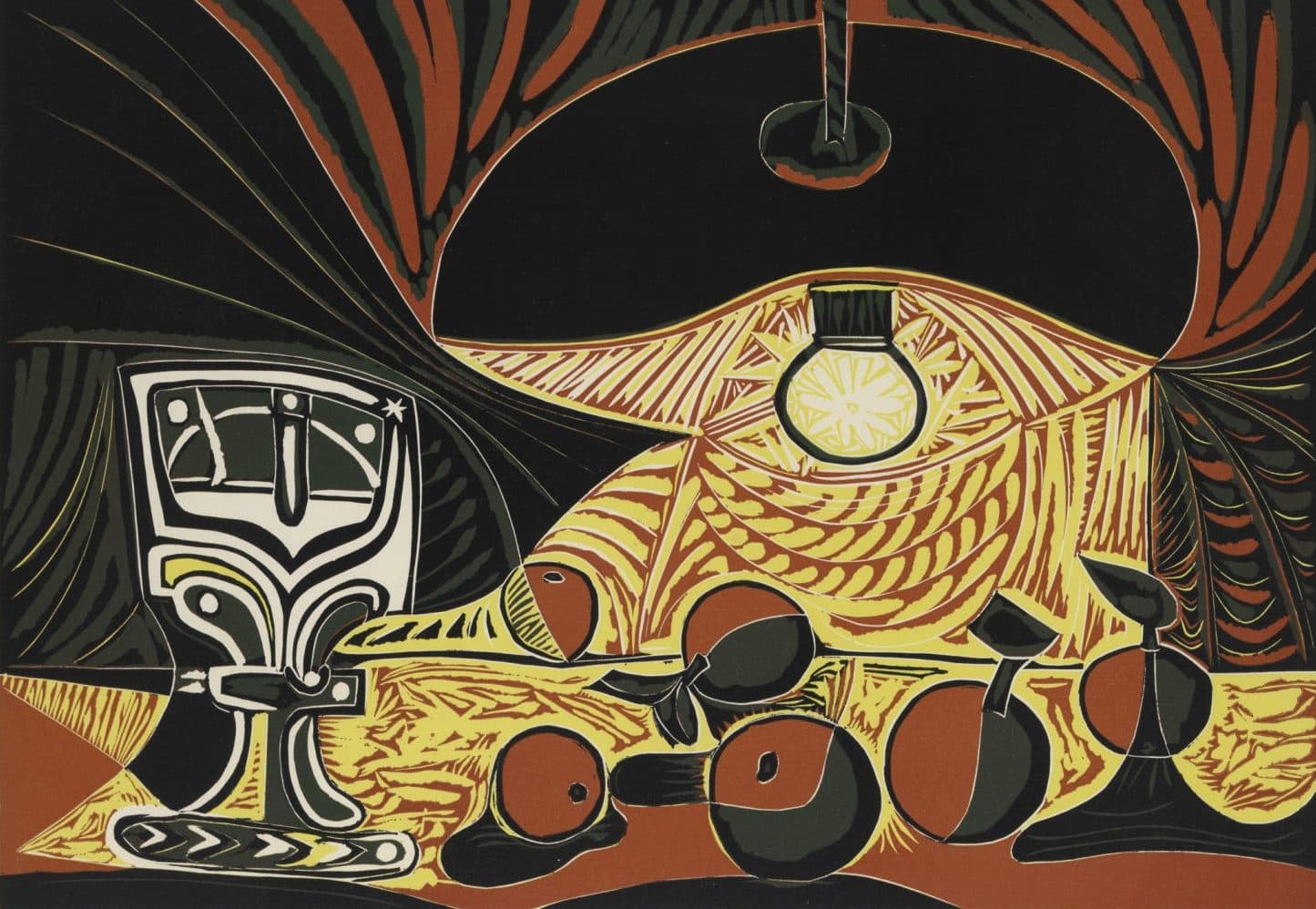 Picasso's 1962 &quot;Still Life with Glass Under the Lamp.&quot; (Courtesy Estate of Pablo Picasso/Artists Rights Society, New York)