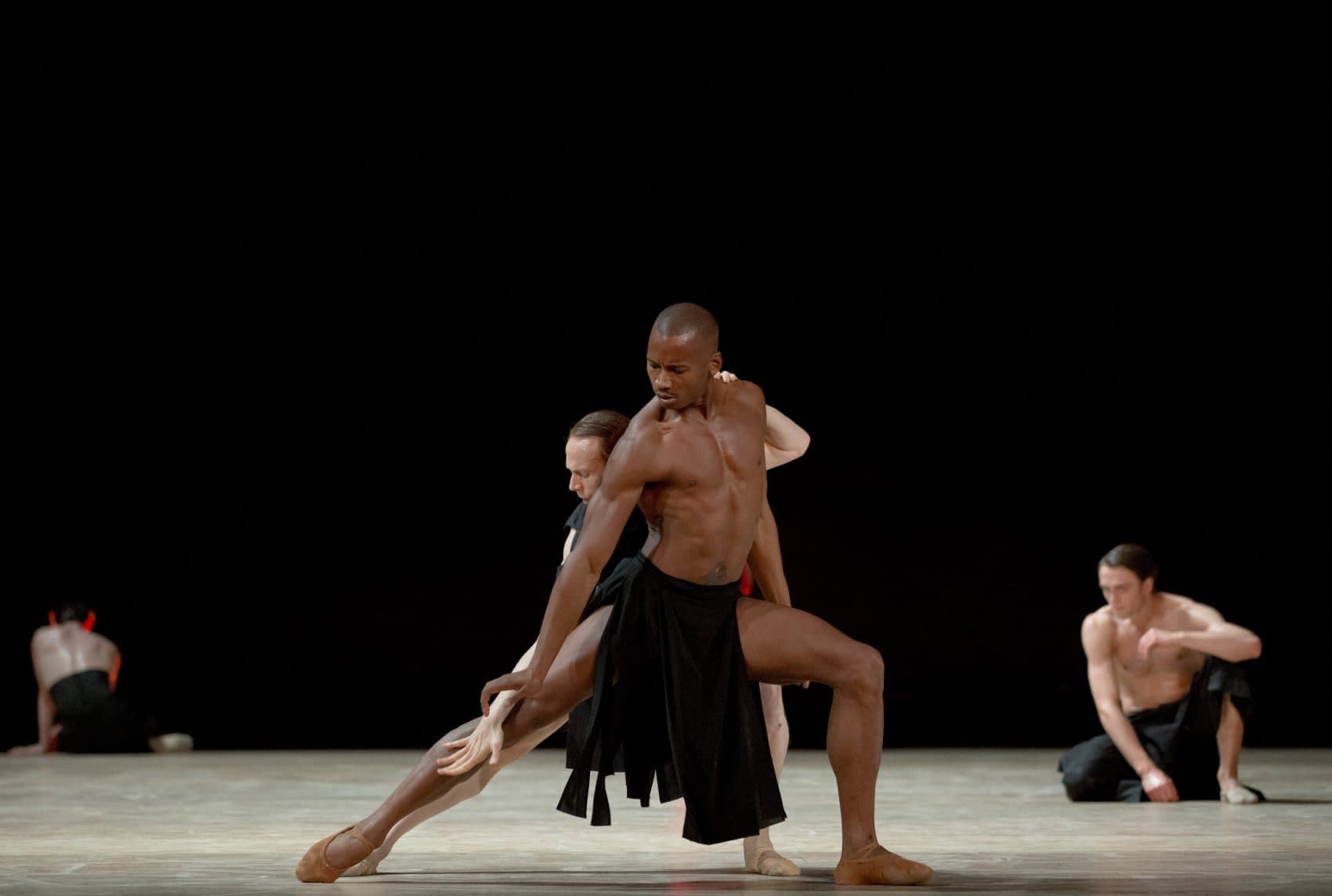 Royal Ballet principal dancer Edward Watson and soloist Eric Underwood in Wayne McGregor's &quot;Obsidian Tear,&quot; which is coming to Boston this season. (Courtesy Andrej Uspenski/The Royal Ballet)