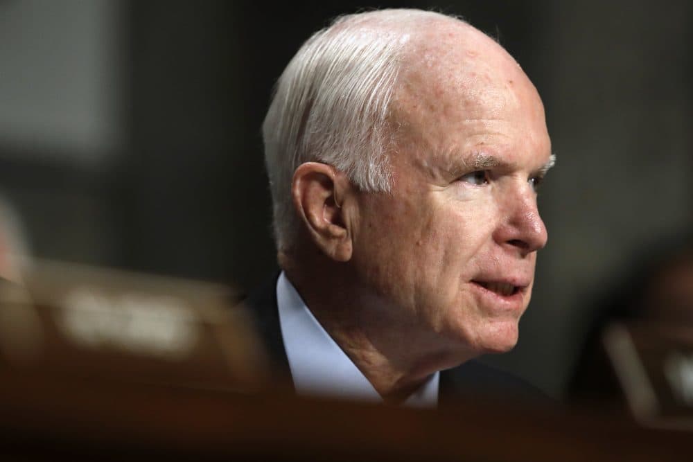 Senate Armed Services chairman Sen. John McCain, R-Ariz., speaks during a hearing on Sept. 19, 2017, on Capitol Hill in Washington. (Jacquelyn Martin/AP)